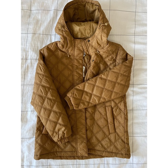 Madewell addition quilted packable puffer jacket -xxs toffee - Picture 3 of 7